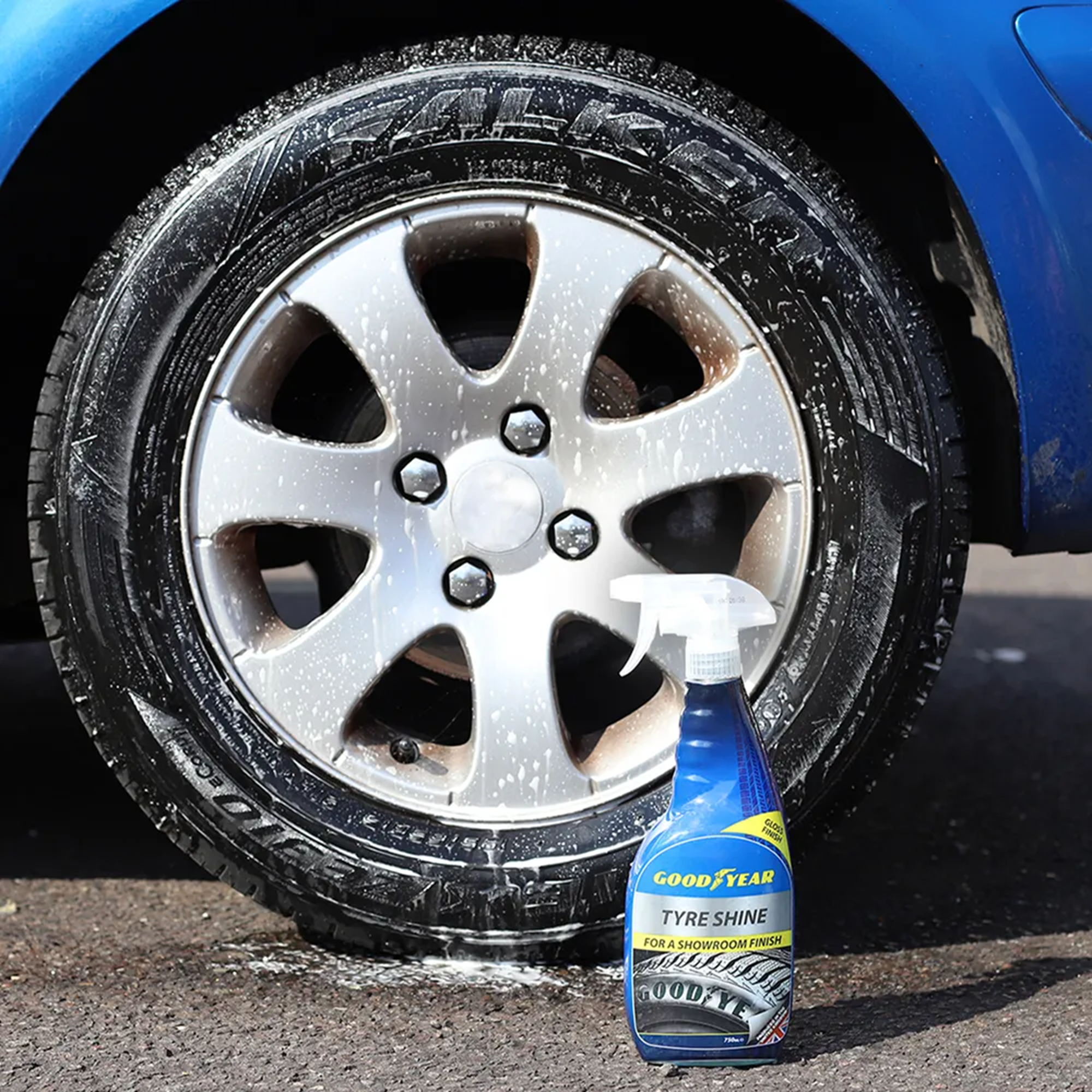 Goodyear Car Tyre Shine Wet-Look Gloss Finish Cleaning Clearer Spray 750ml